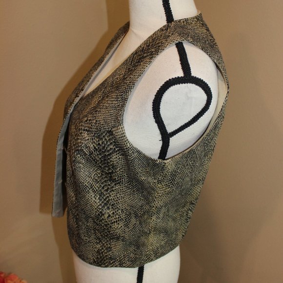 VINTAGE "BANJO" DALLAS TX FAUX SNAKESKIN VEST SZ - Picture 4 of 6